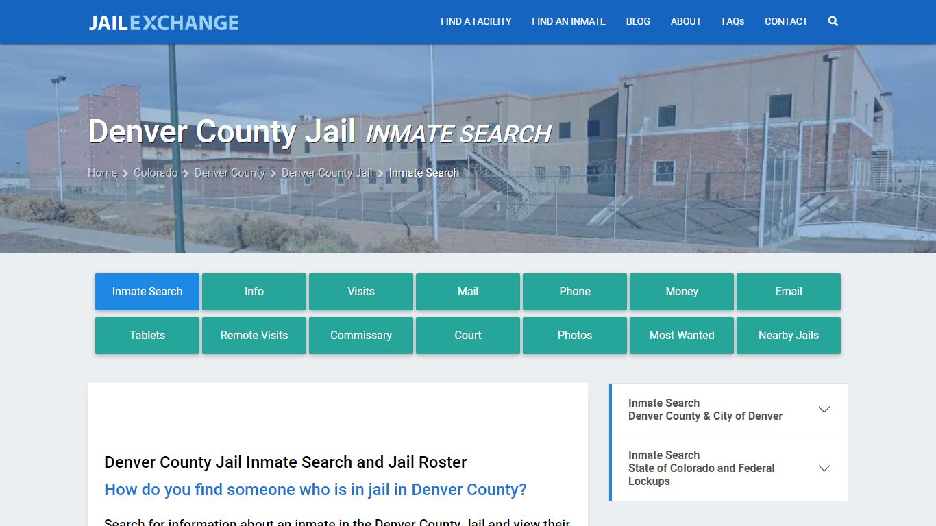Inmate Search: Roster & Mugshots - Denver County Jail, CO