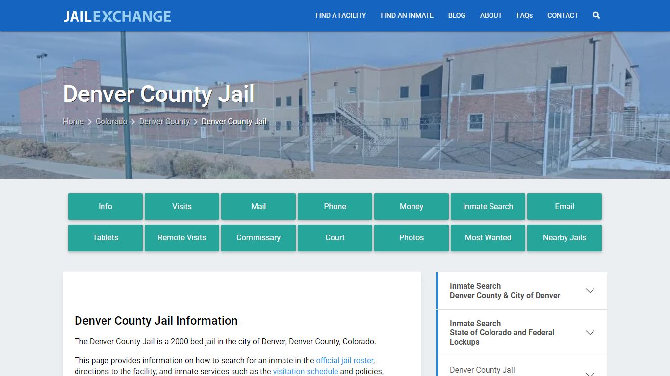 Denver County Jail, CO Inmate Search, Information